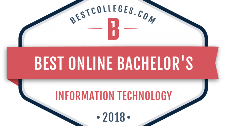 Badge for Best Online Bachelor's program, awarded by BestColleges.com