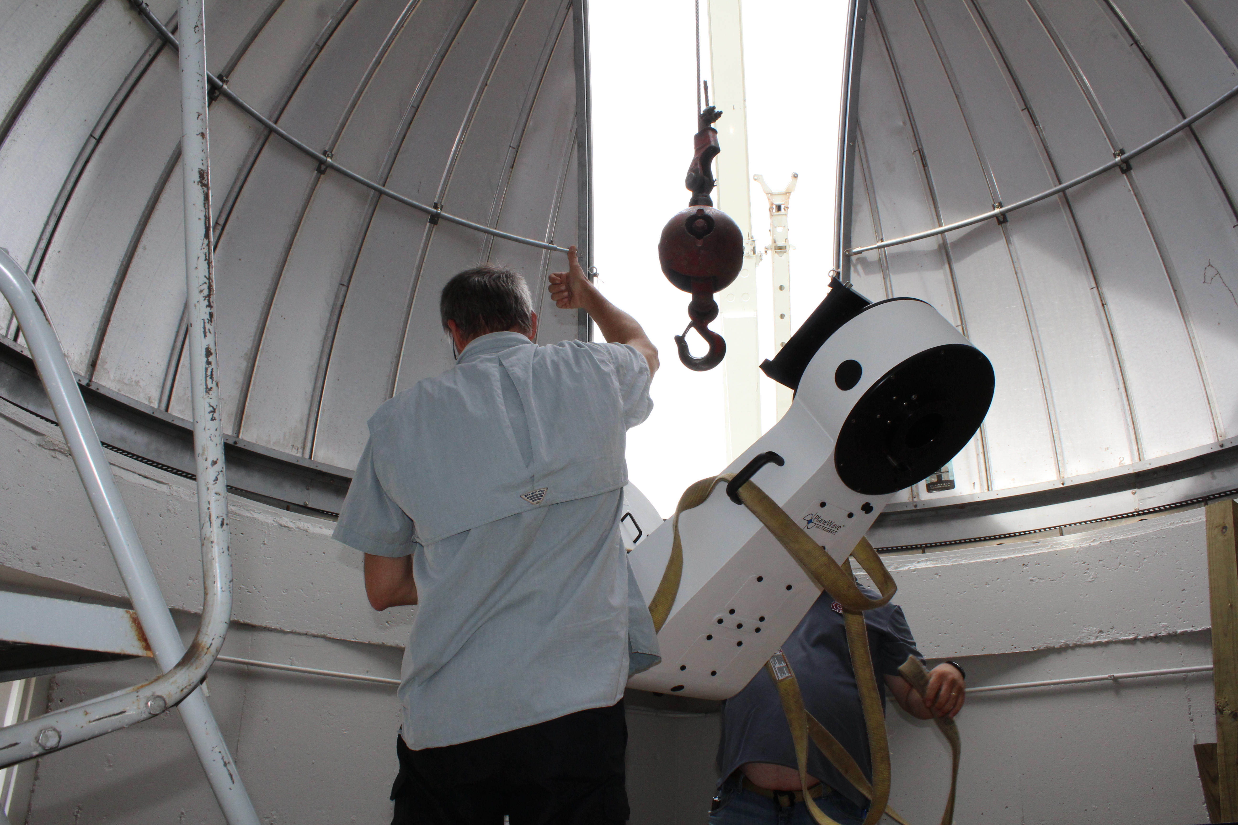 putting in the telescope