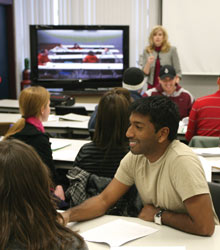 Business students in a classroom