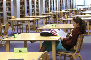 Studying in Library