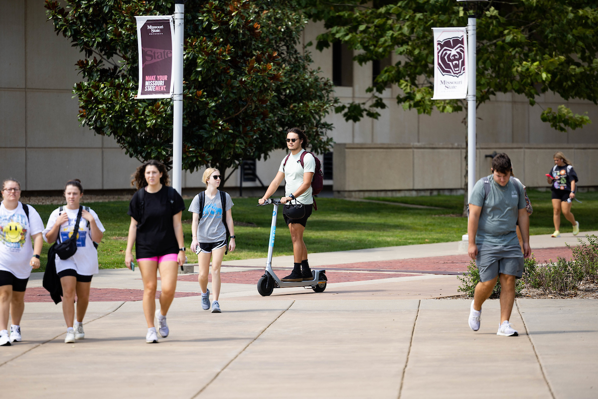 Students on campus during the summer.