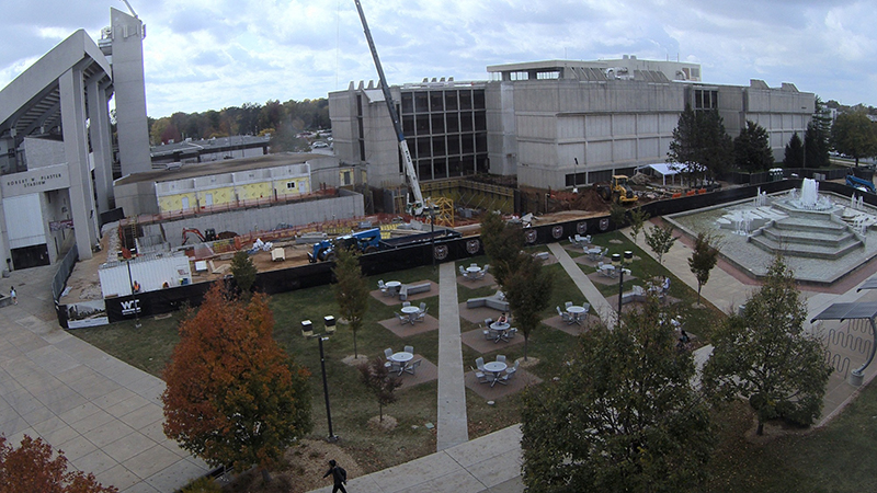 Contruction work in progress at Roy Blunt Hall.