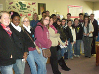 group of people at Service-Learning Rare Breed outreach