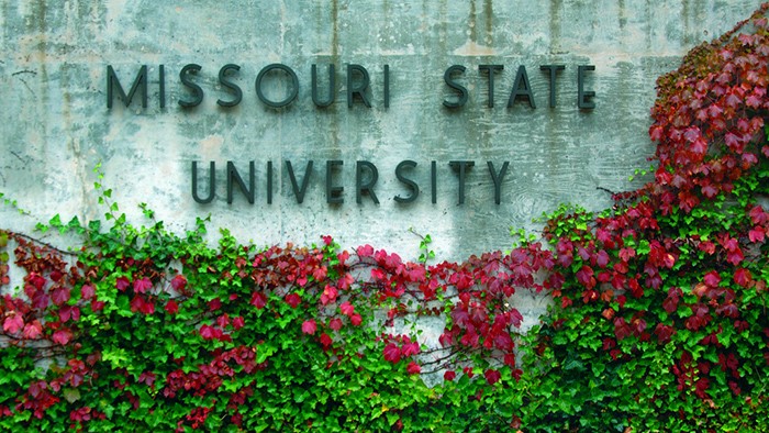 missouri state university sign with ivy on concrete wall