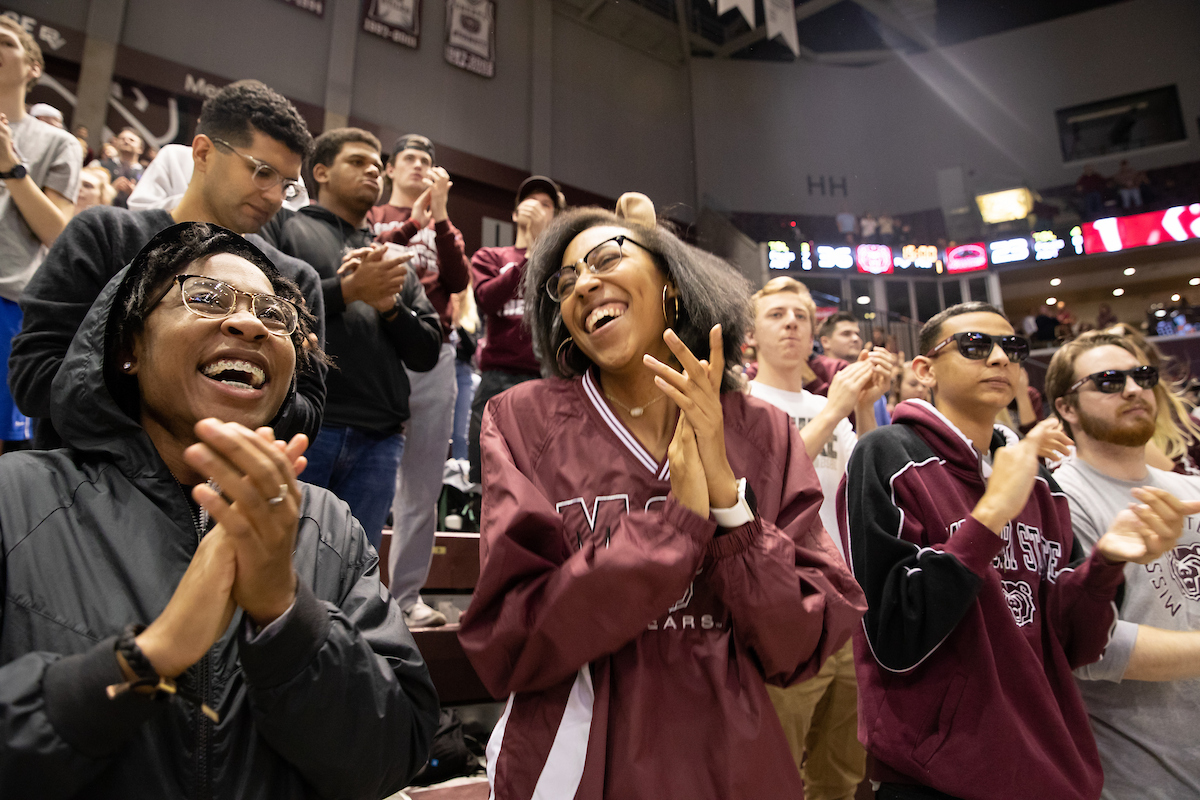 Students cheer on the Bears of Missouri State
