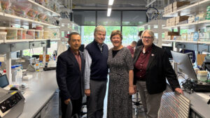 Former U.S. Senator Roy Blunt touring Blunt Hall with leaders from the College of Natural and Applied Sciences