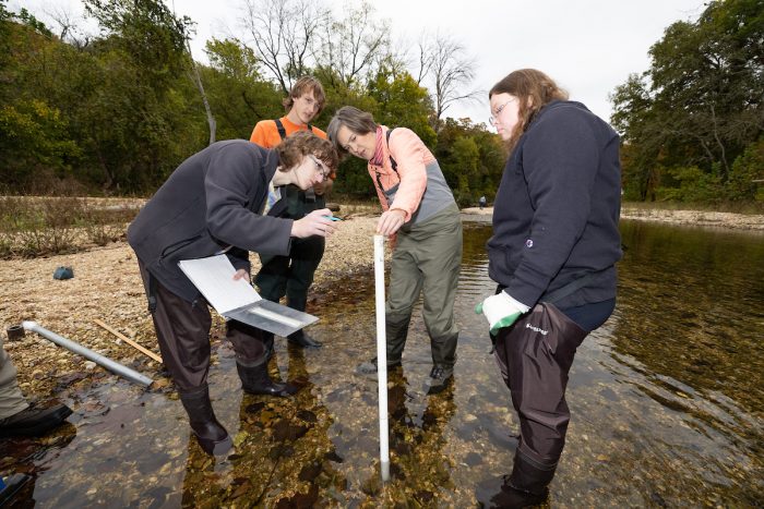 Mo State faculty and student researchers on a field experience at the Bull Shoals research facility. 