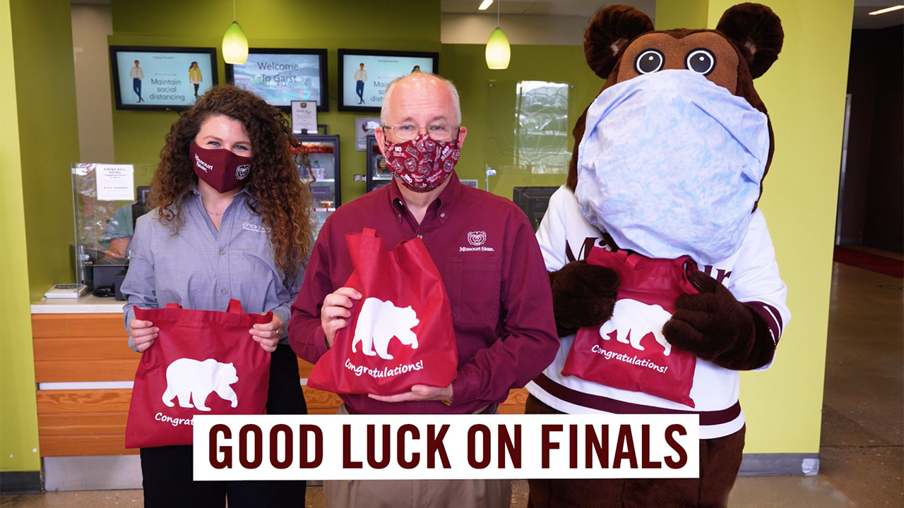 President Smart wishes students good luck on finals.