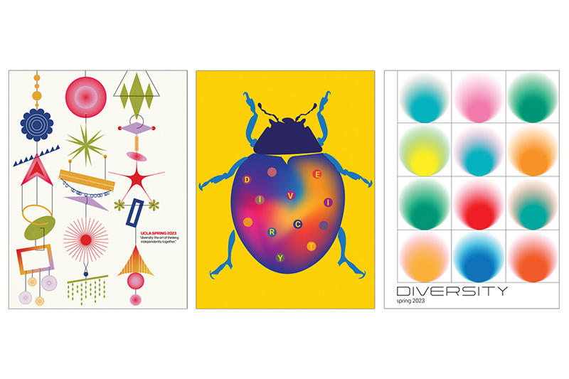 Three colorful poster designs