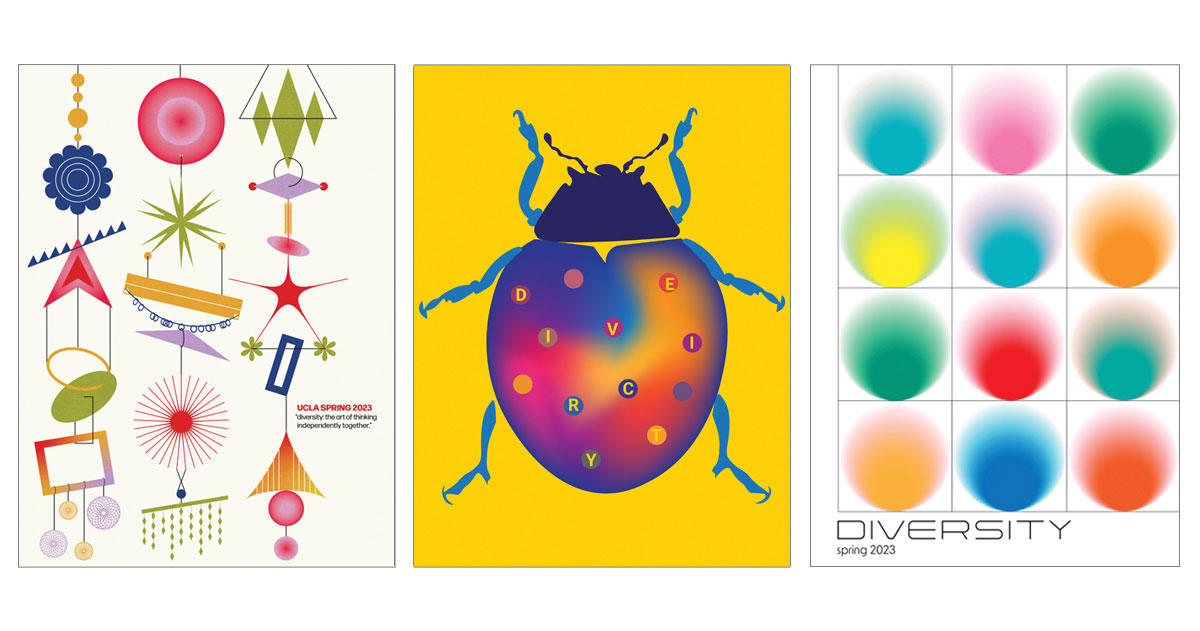 Three colorful poster designs