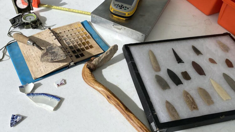 Photo of archaeological tools on table