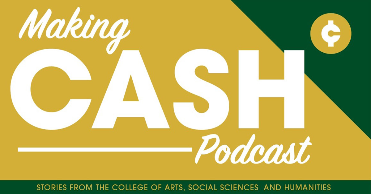 Gold and green logo for "Making CASH" podcast