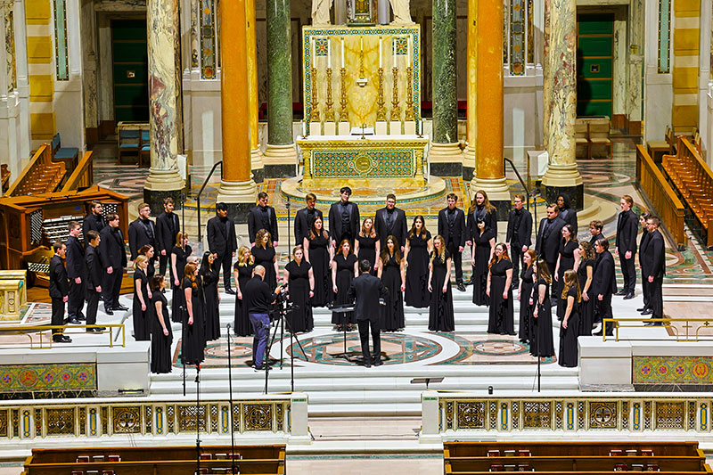 Musical choir in cathedral