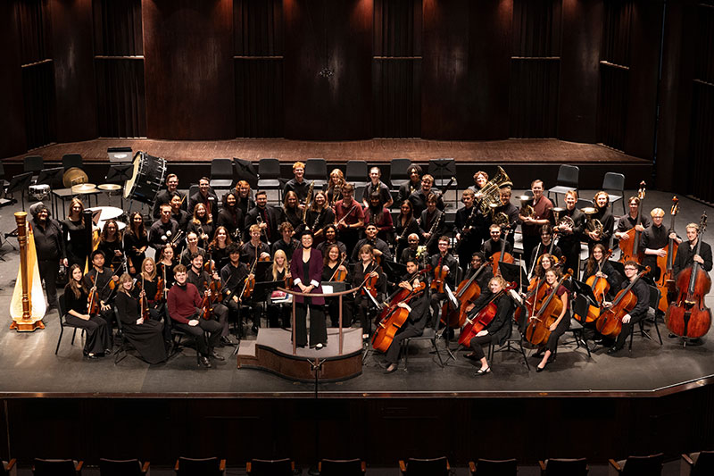 An orchestra on stage
