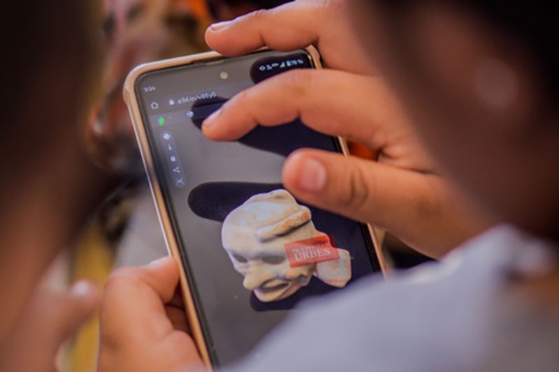 Close up of person using digital app on smart phone