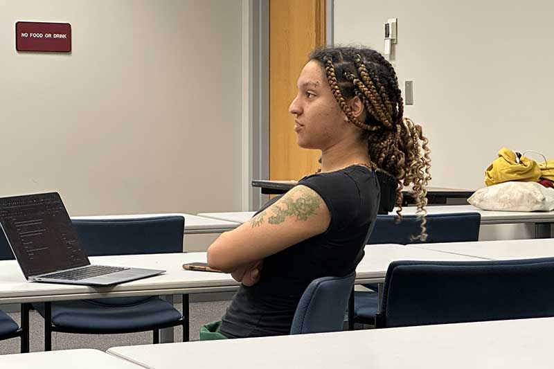 Young woman in classroom