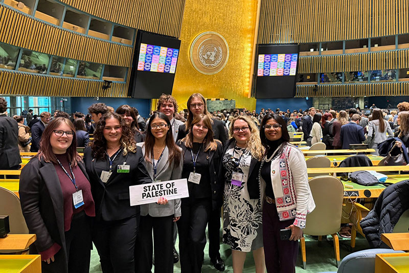 Group of students in the United Nations headquarters