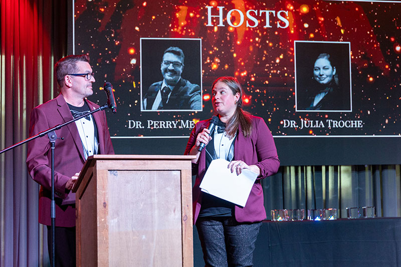 Perry Mears and Julia Troche on stage