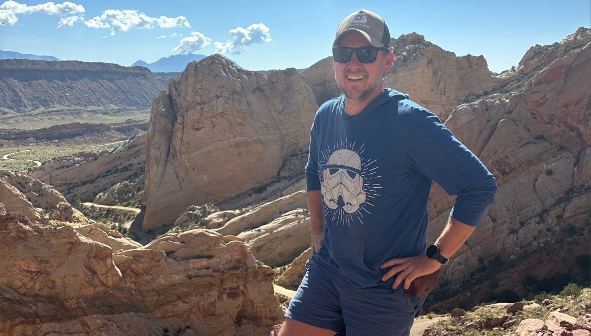 Dr. Matthew McKay, Missouri State University associate professor in the School of Earth, Environment and Sustainability, on an Education Abroad trip in southern Utah.