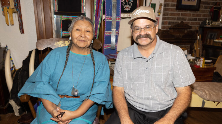 Bill Meadows with Vanessa Jennings of the Kiowa.
