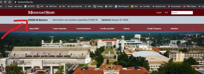 Image of the MSU homepage.