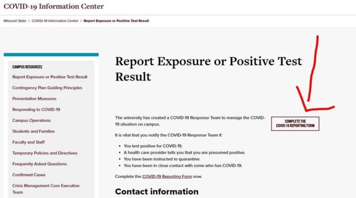 MSU COVID site to report if you or someone you know is positive.