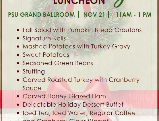 menu for holiday lunch