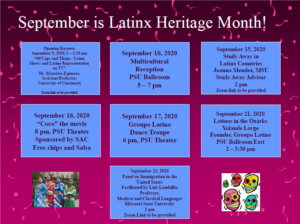 Latinx Heritage Month Calendar