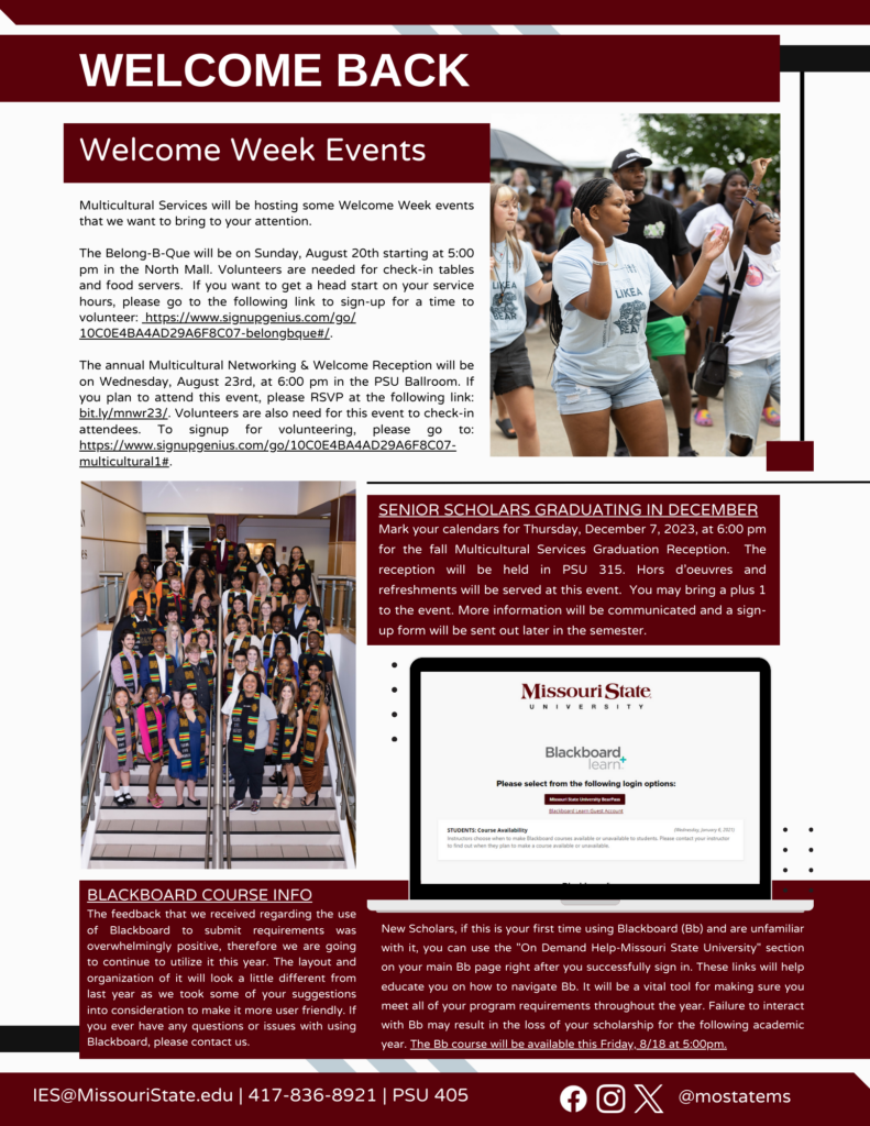 Welcome Week Events
