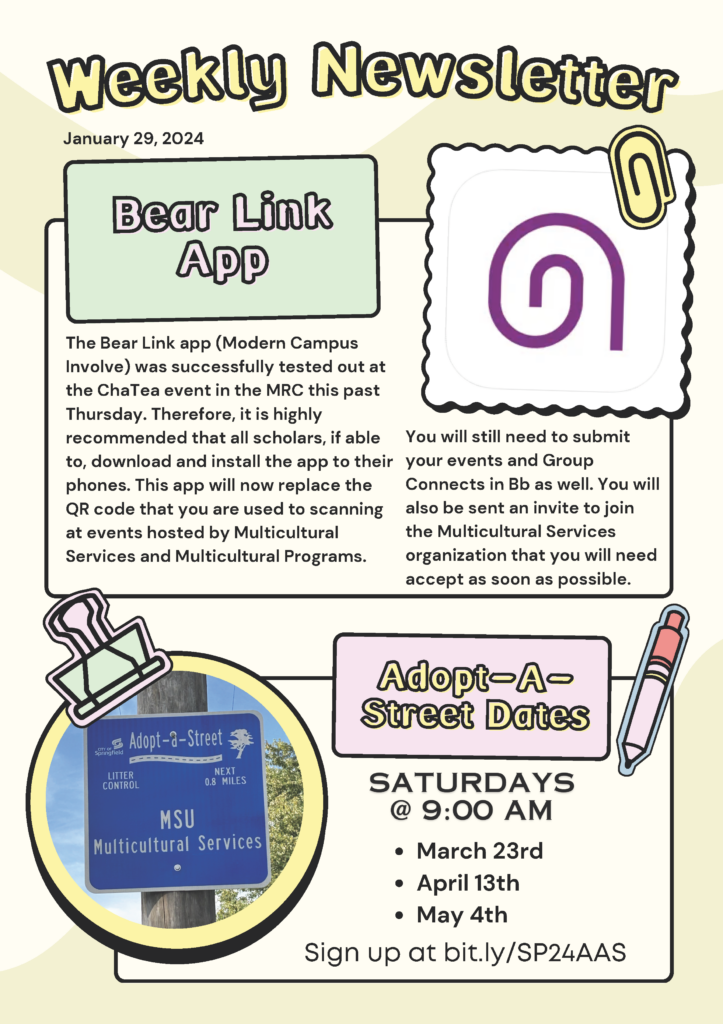 Weekly Newsletter January 29, 2024