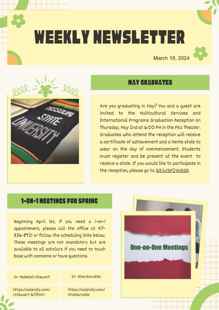 Weekly Newsletter March 18, 2024