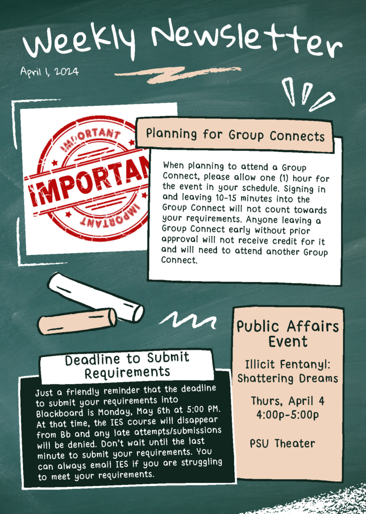 Weekly Newsletter April 1, 2024