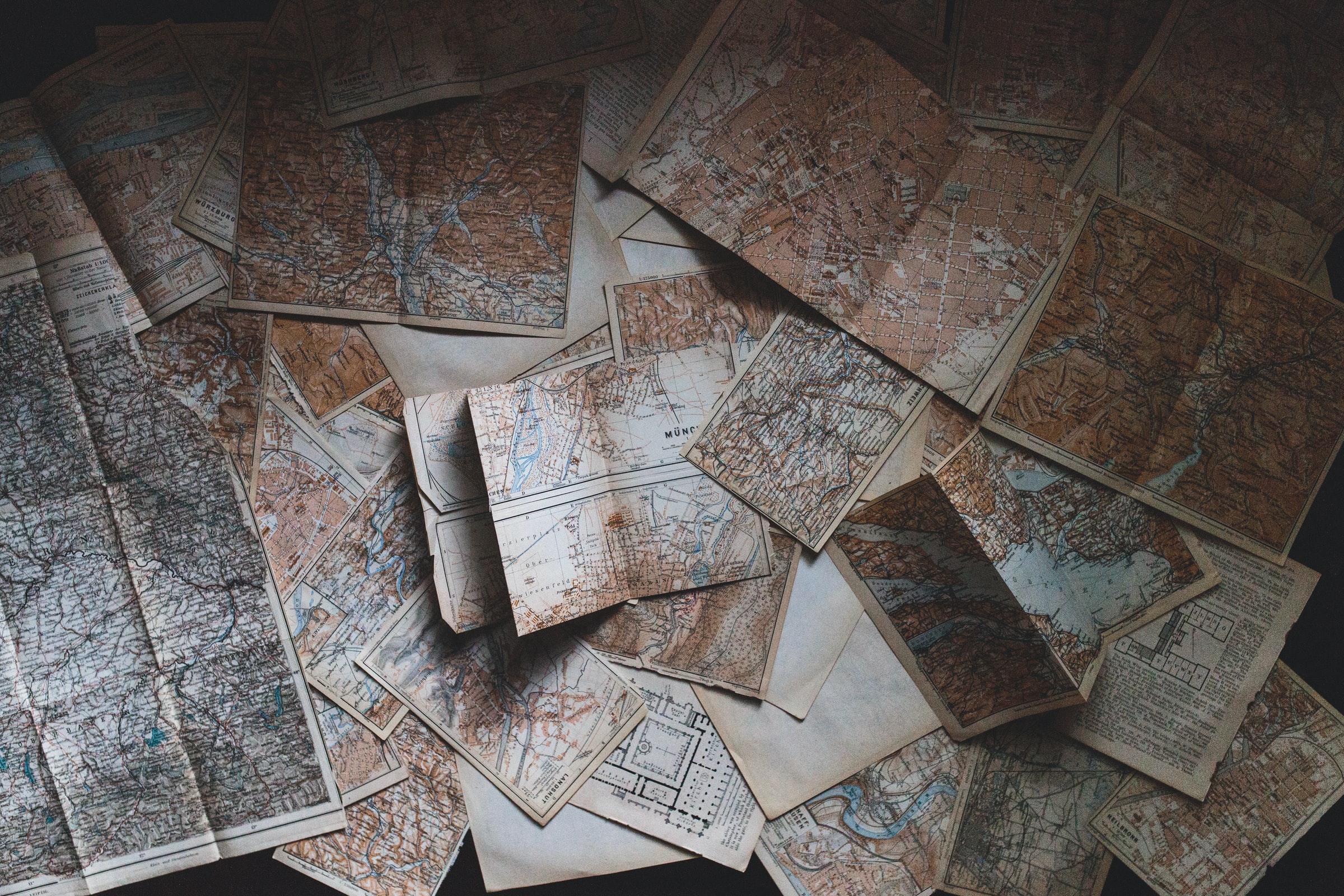 Maps on a table