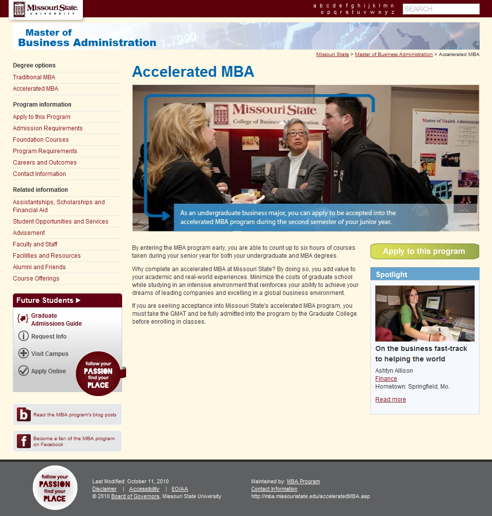 Accelerated MBA