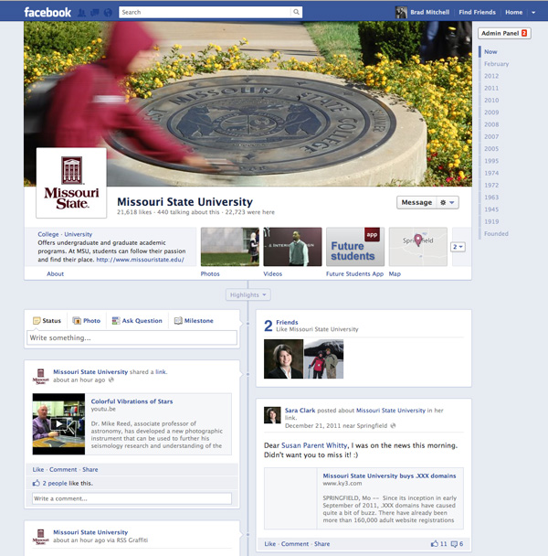 Missouri State University Facebook Page