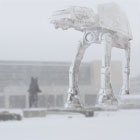AT-AT Walker in front of the Plaster Student Union