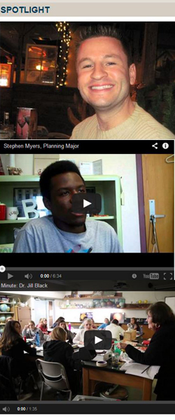 An alumni, student and faculty profile-- told through text, photo and video 