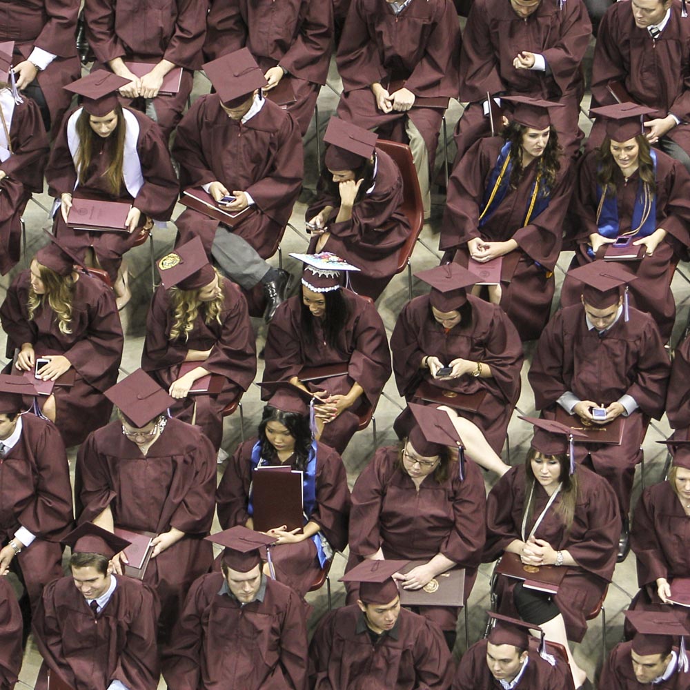 View of graduates from overhead
