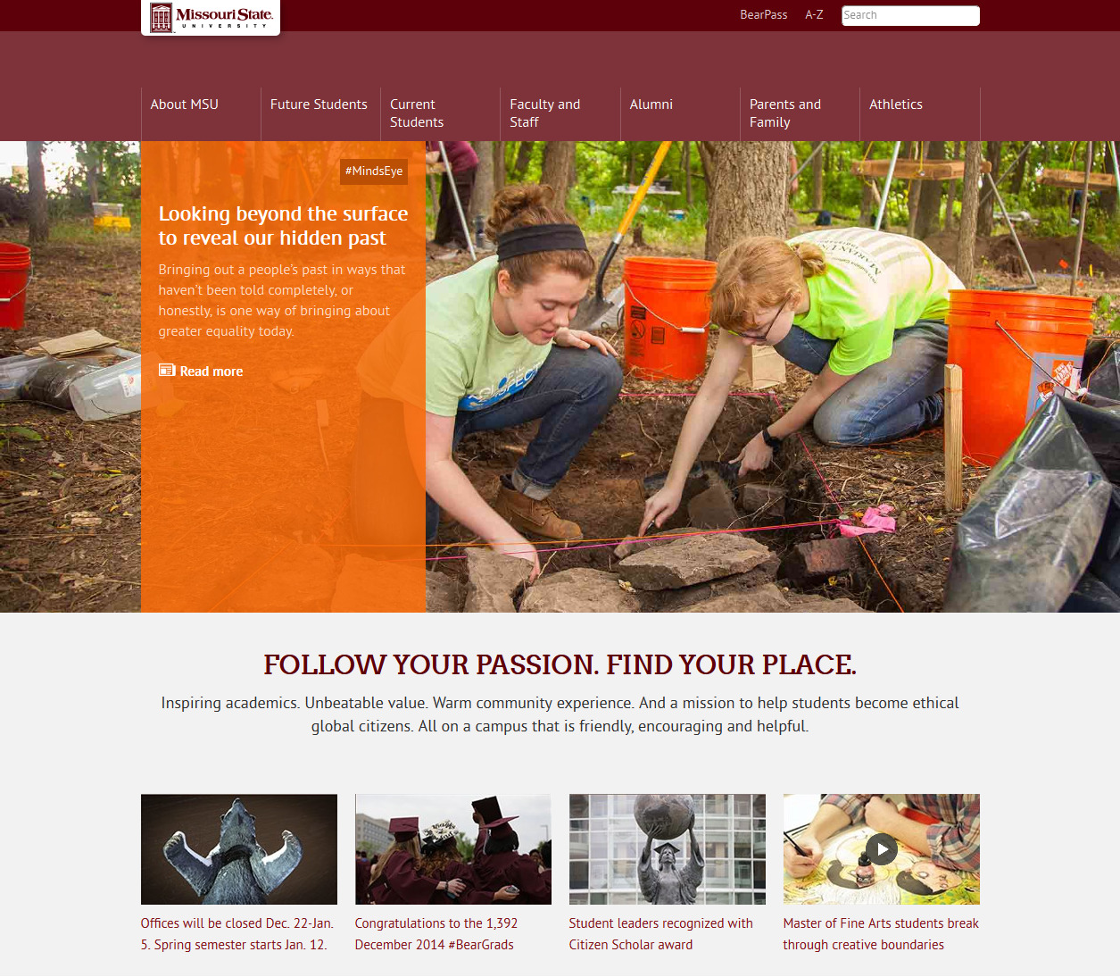 Missouri State homepage preview