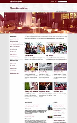 Alumni website homepage