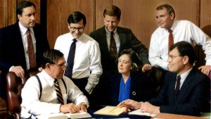Ann Covington with colleagues in Missouri Supreme Court