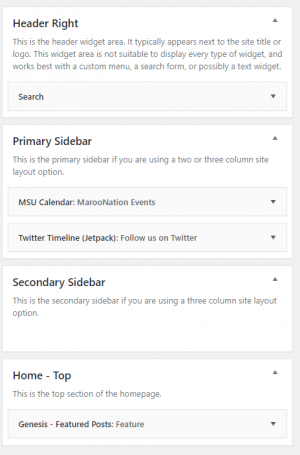 image of sidebar widgets for blog