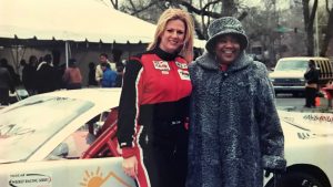 Phyllis Washington with female NASCAR driver