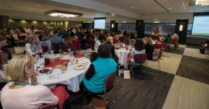 Wide-angle view of luncheon during Collaborative Diversity Conference.