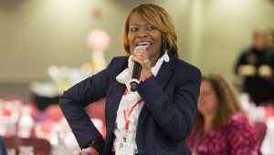 African-American woman speaking during Collaborative Diversity Conference