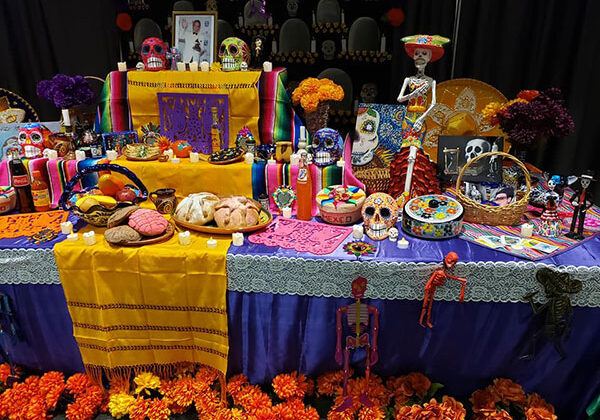 A traditional altar display at the 2019 Day of the Dead Festival